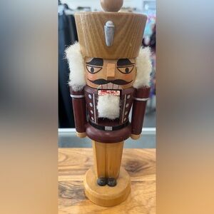 Traditional Wooden Nutcracker with Cream and Brown Details